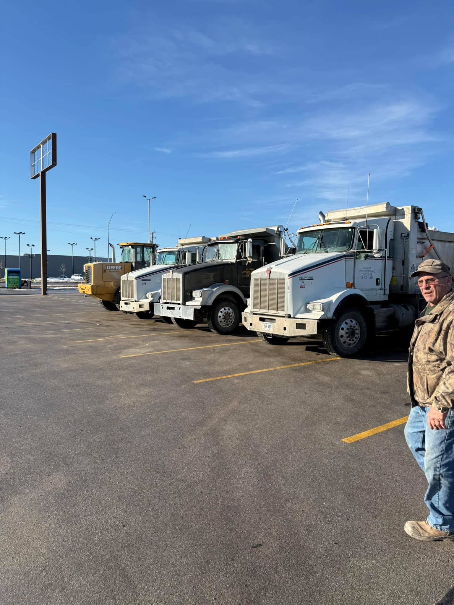Barnett Construction truck hauling materials